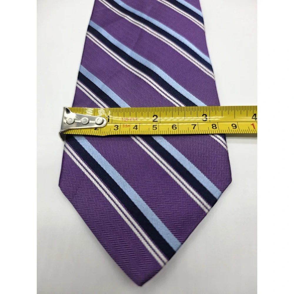 Brooks Brothers 346 100% Silk USA Made Purple Blue Striped 58